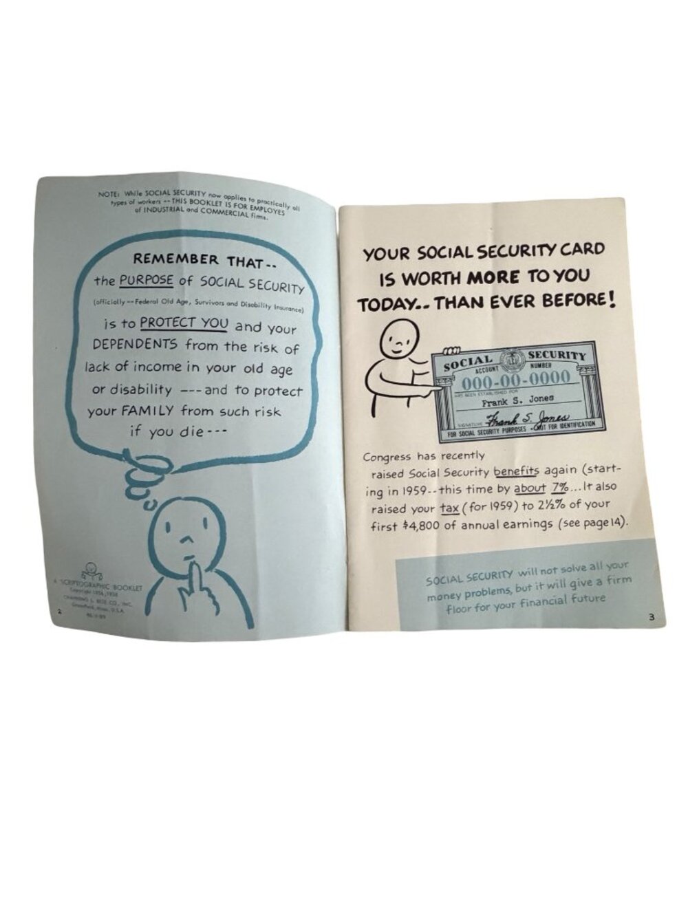 Vintage 1959 Social Security and You GM Employee Booklet Benefits Taxes Ephemera - Picture 3 of 6